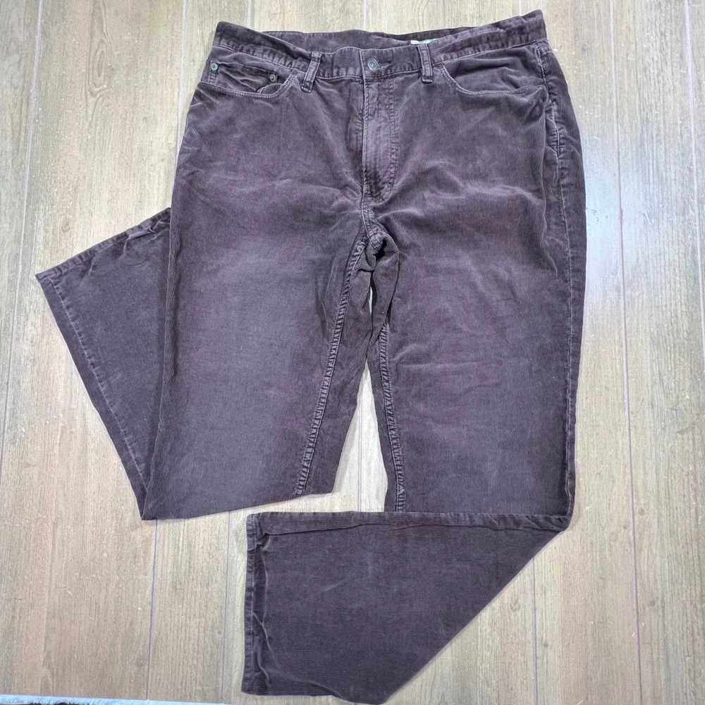 Polo Ralph Lauren Dungarees Mens Corduroy Straight Leg Pants Brown 38x32 vintage